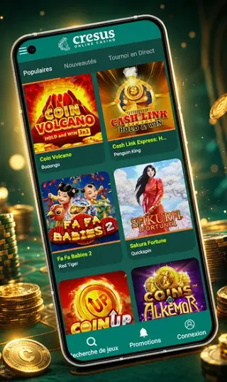 Fonctionnalités mobile Crésus Casino