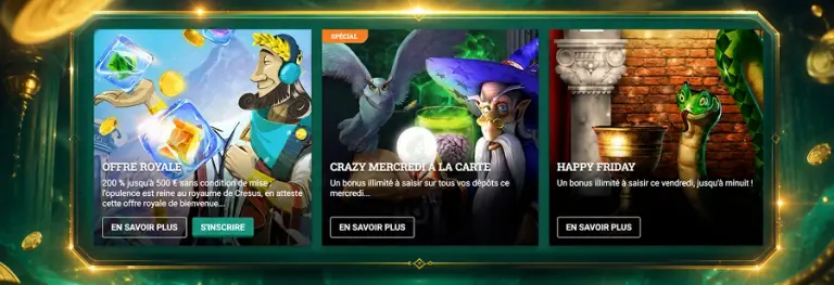 Types de bonus Crésus Casino