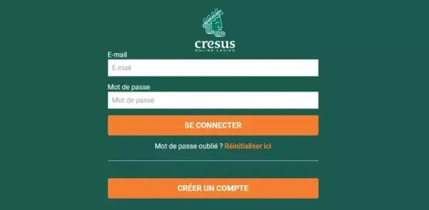 Inscription Crésus Casino